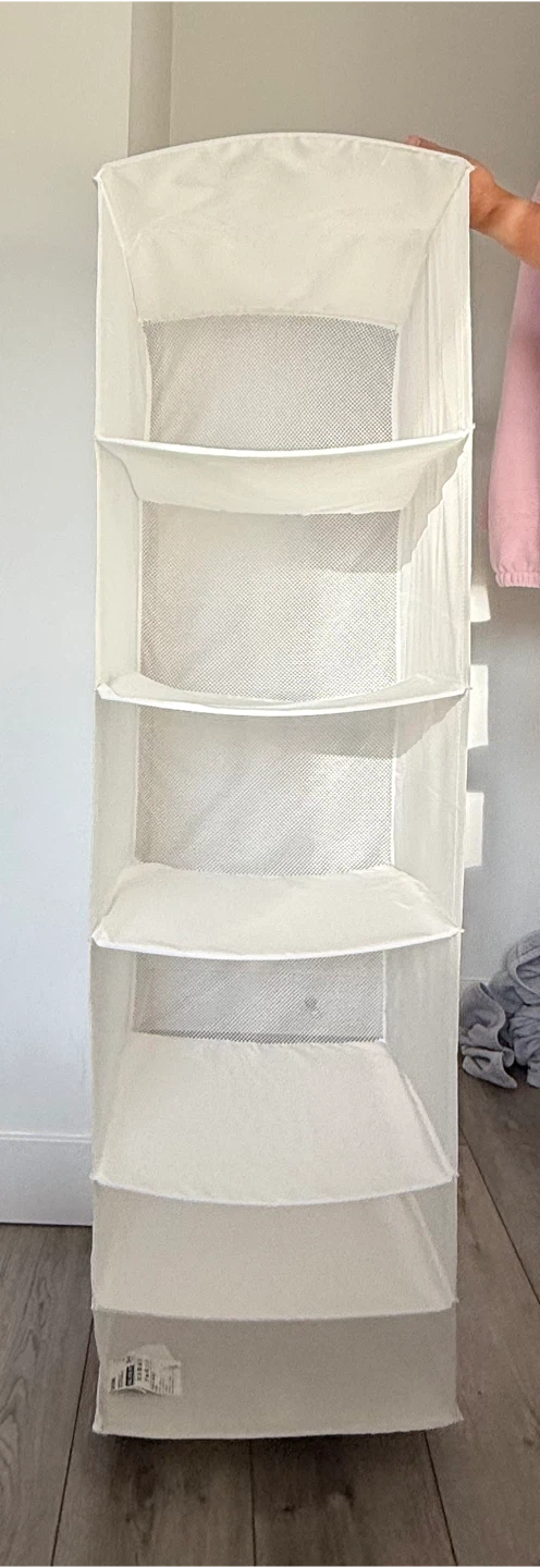 White 5-Shelf Hanging Closet Organizer