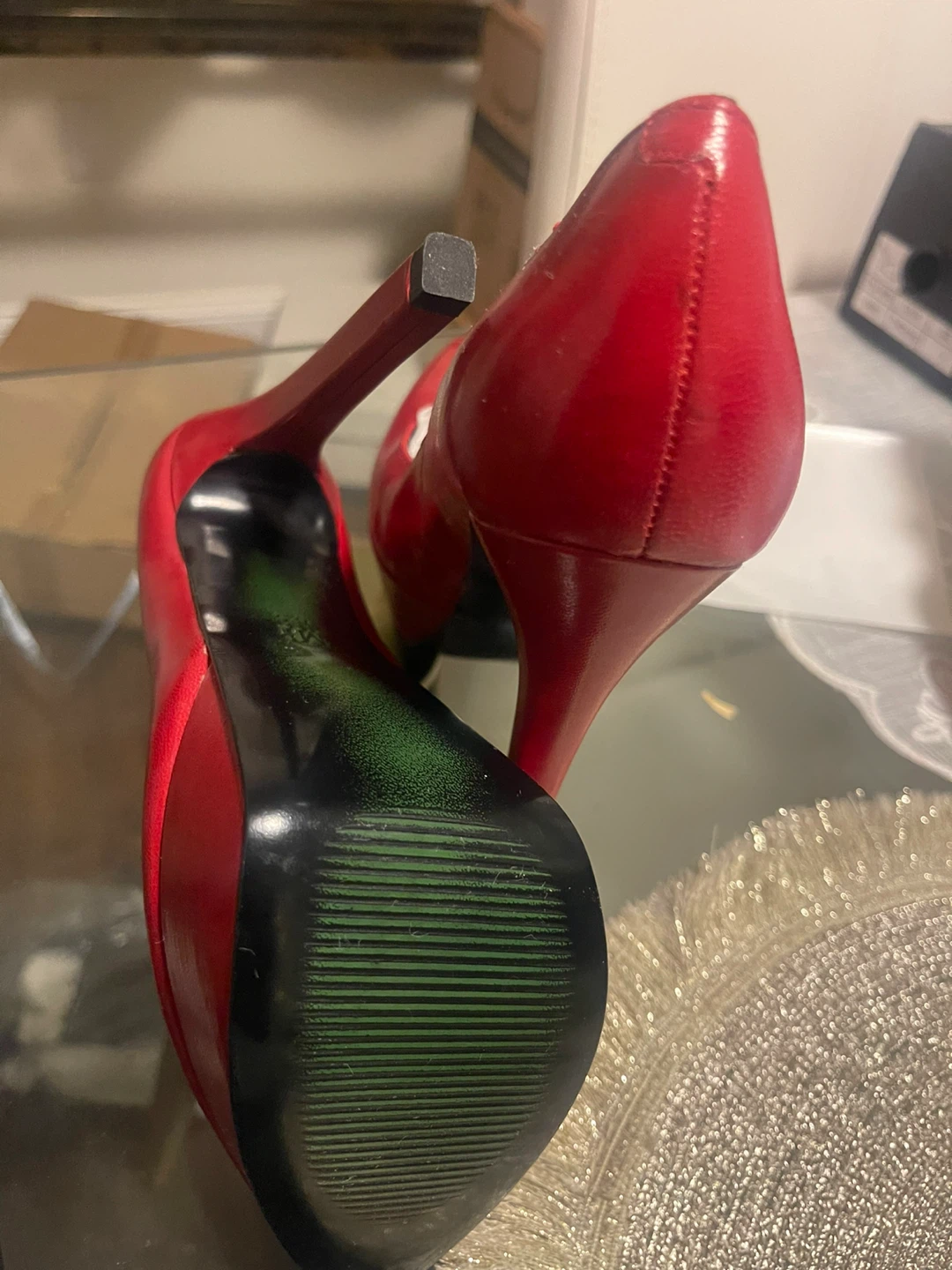 MICHAEL MICHAEL KORS Red Leather Platform Heels