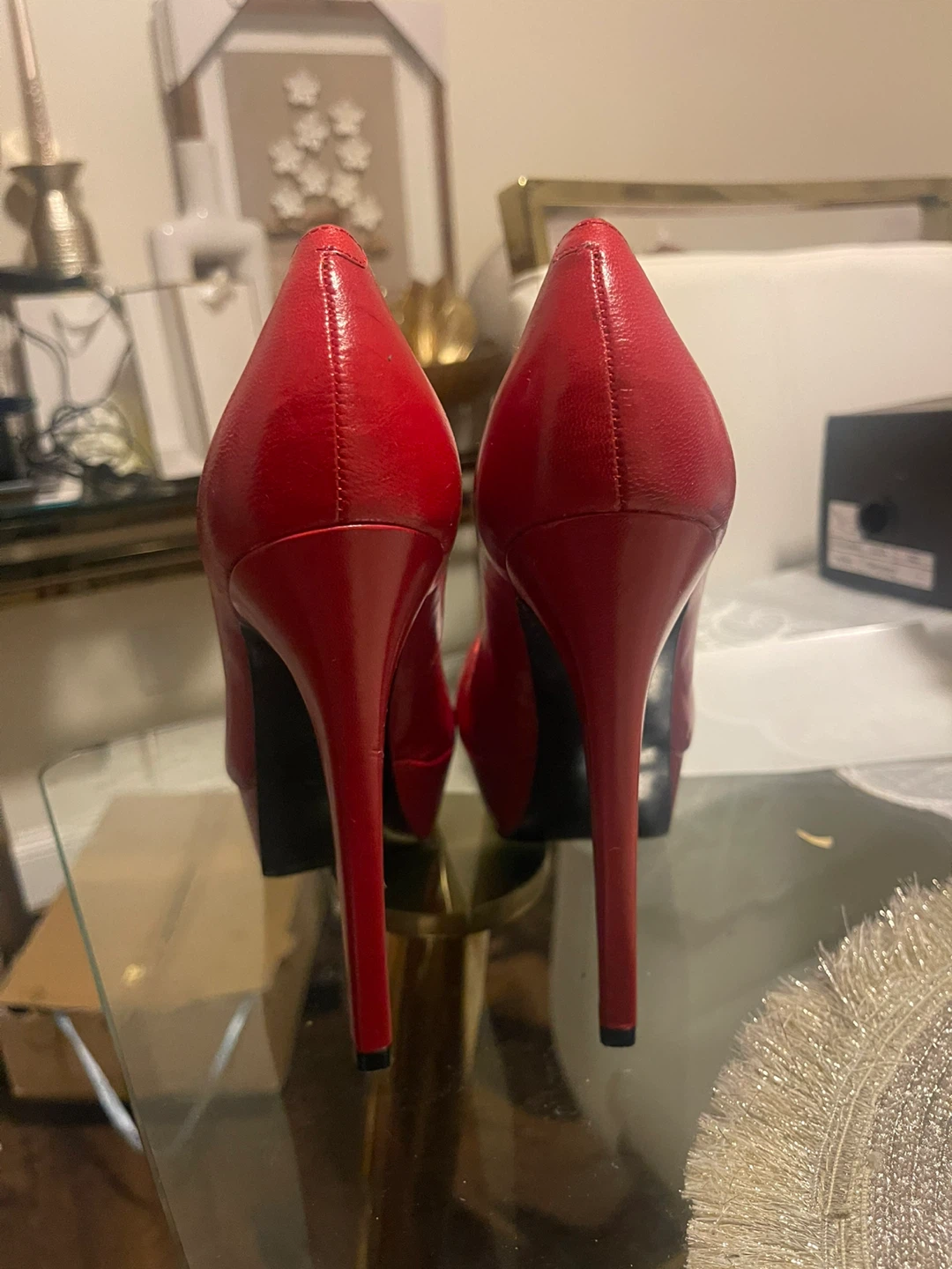 MICHAEL MICHAEL KORS Red Leather Platform Heels - photo 2