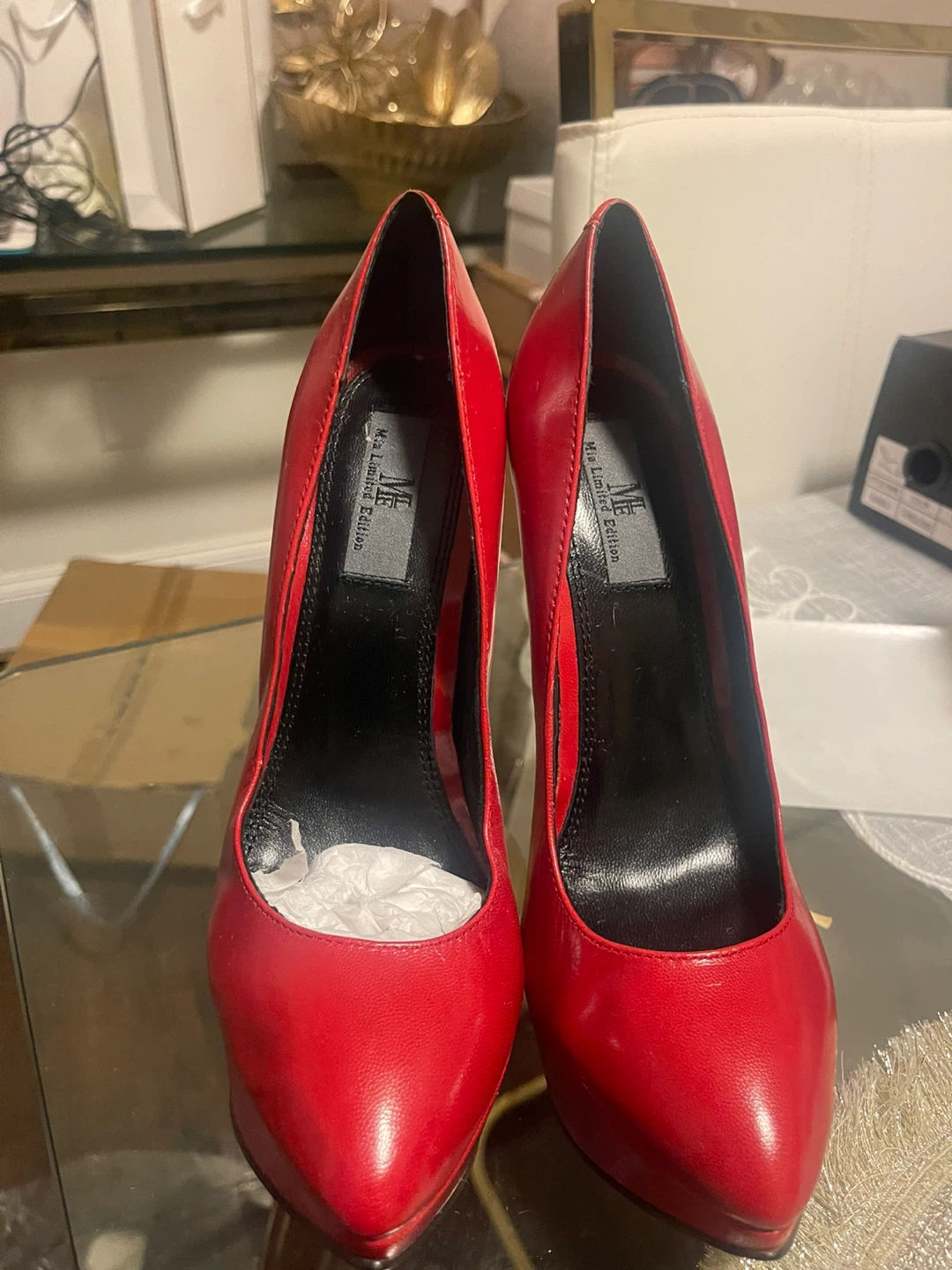 MICHAEL MICHAEL KORS Red Leather Platform Heels - photo 5