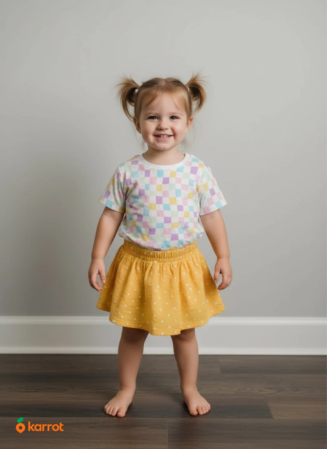 Yellow polka dot skirt