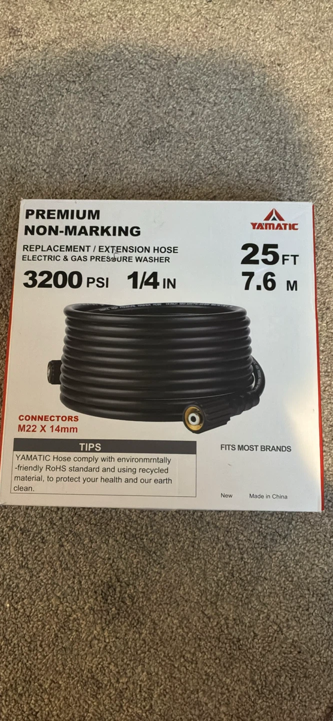 Yamatıc Premium Non-Marking Pressure Washer Hose - 25ft