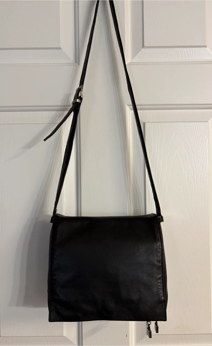 Perlina New York Black Leather Crossbody Bag