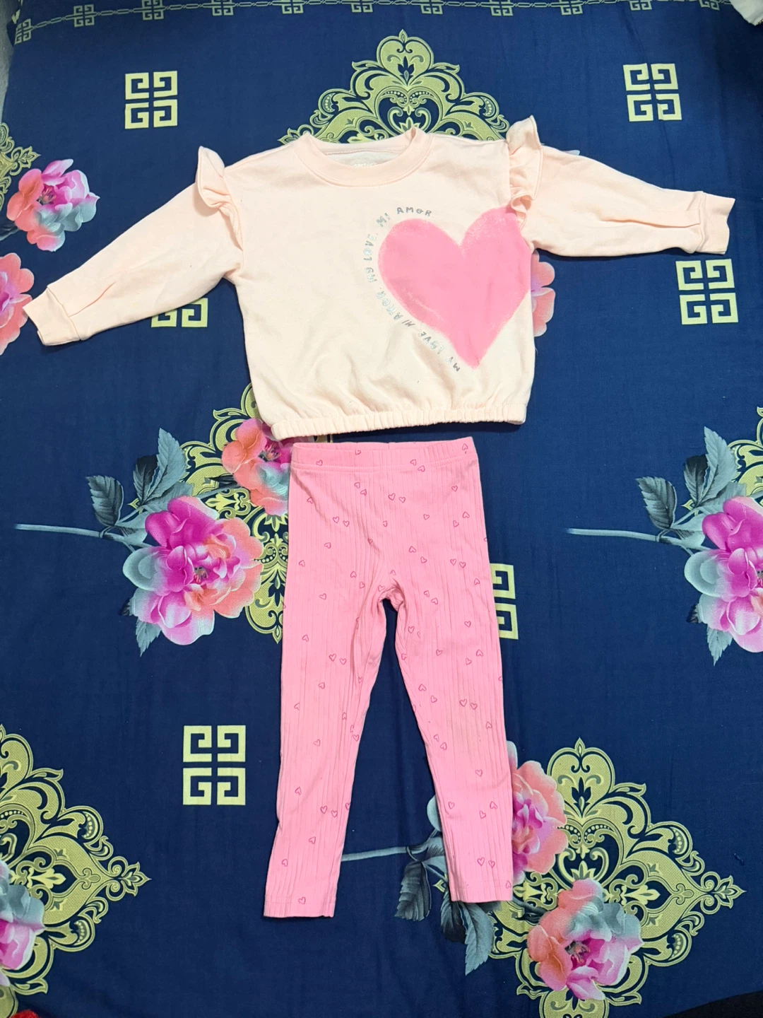 Peach Heart Sweatshirt & Leggings Set - photo 2
