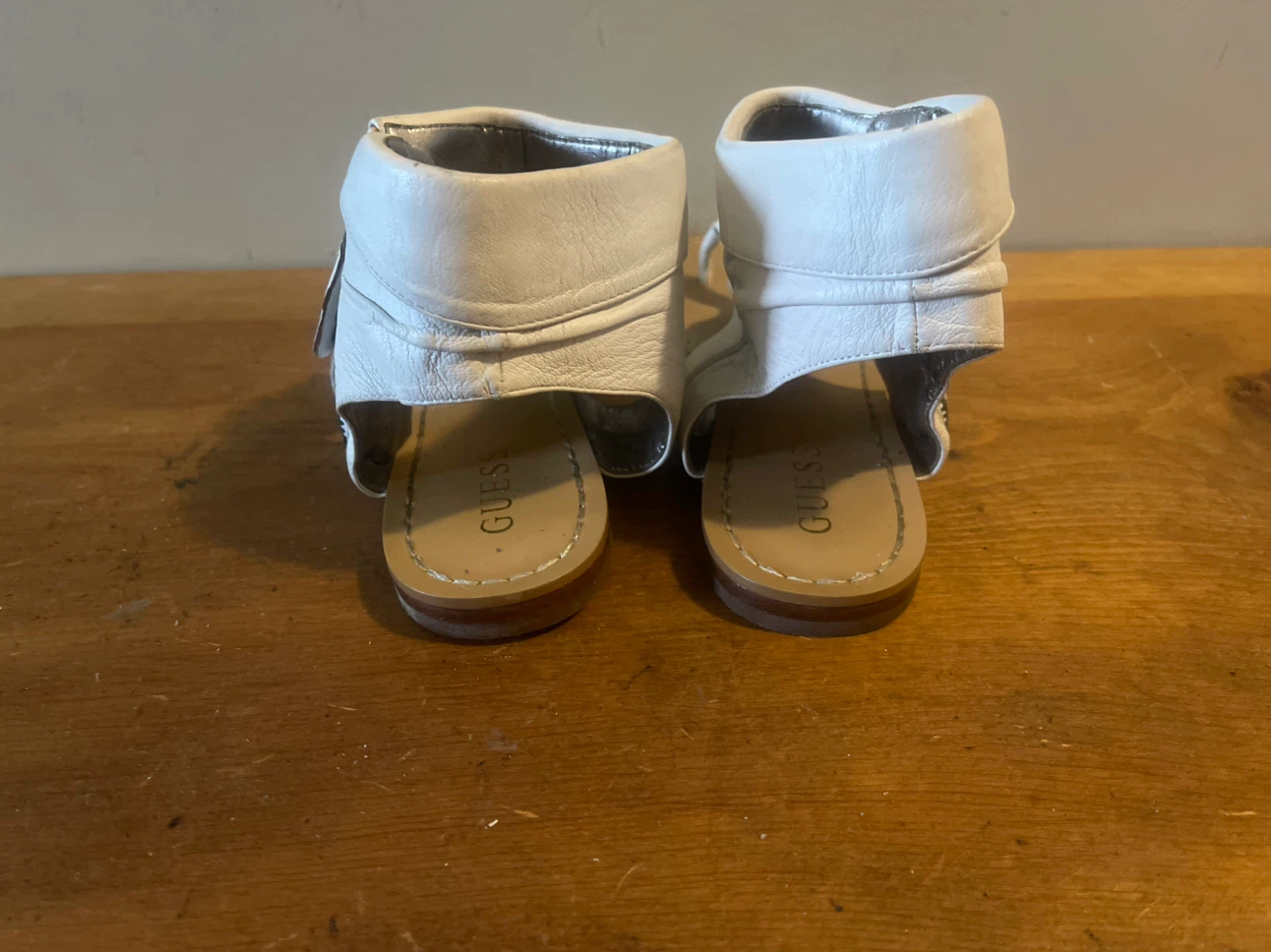 White Guess Gladiator Sandals - photo 5