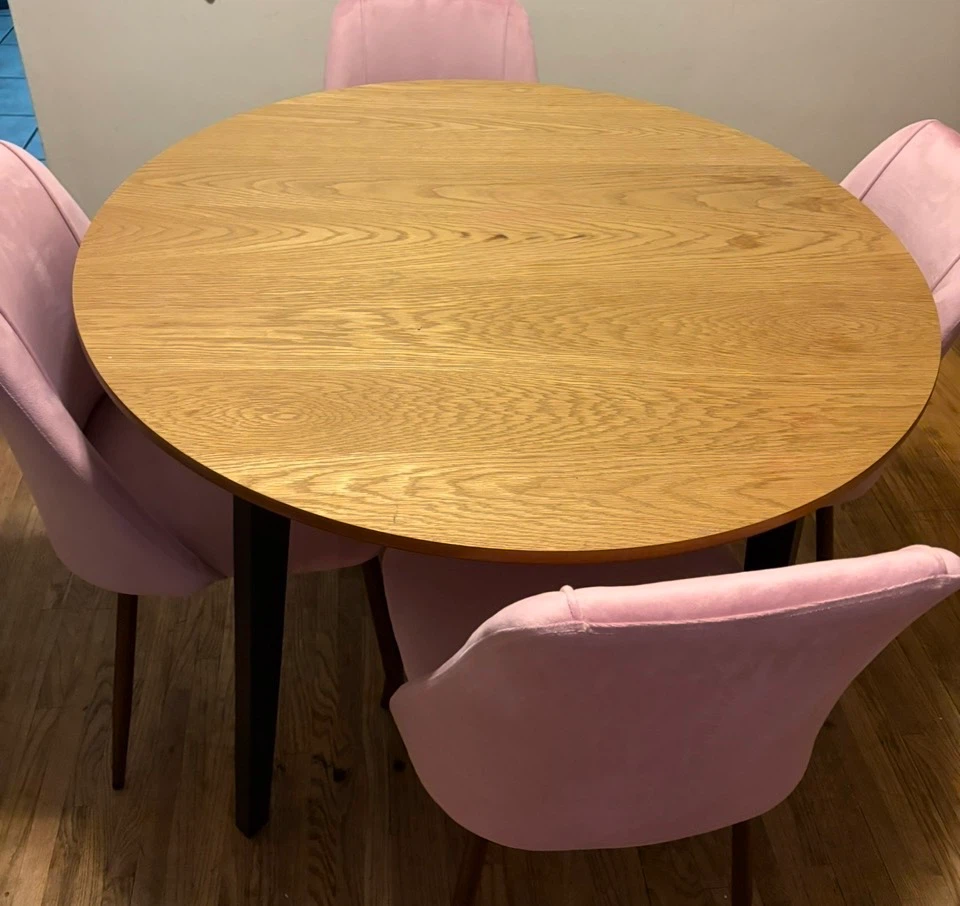 Pink Velvet Dining Chairs (Set of 4)