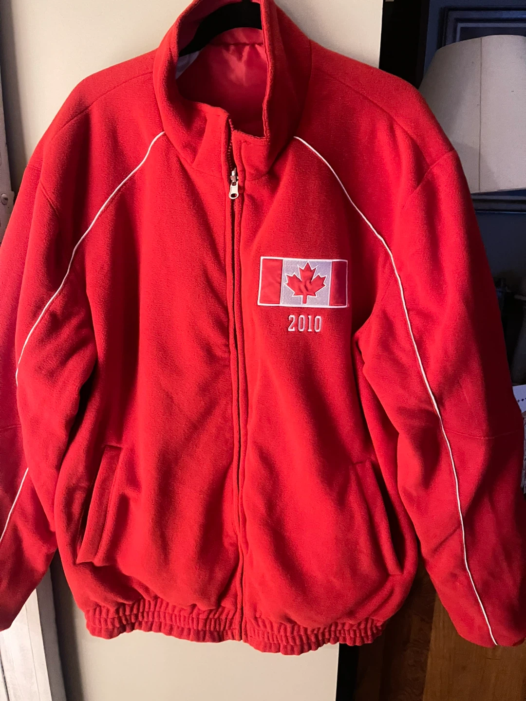 Red Canada reversible Jacket with 2010 Patch - photo 4