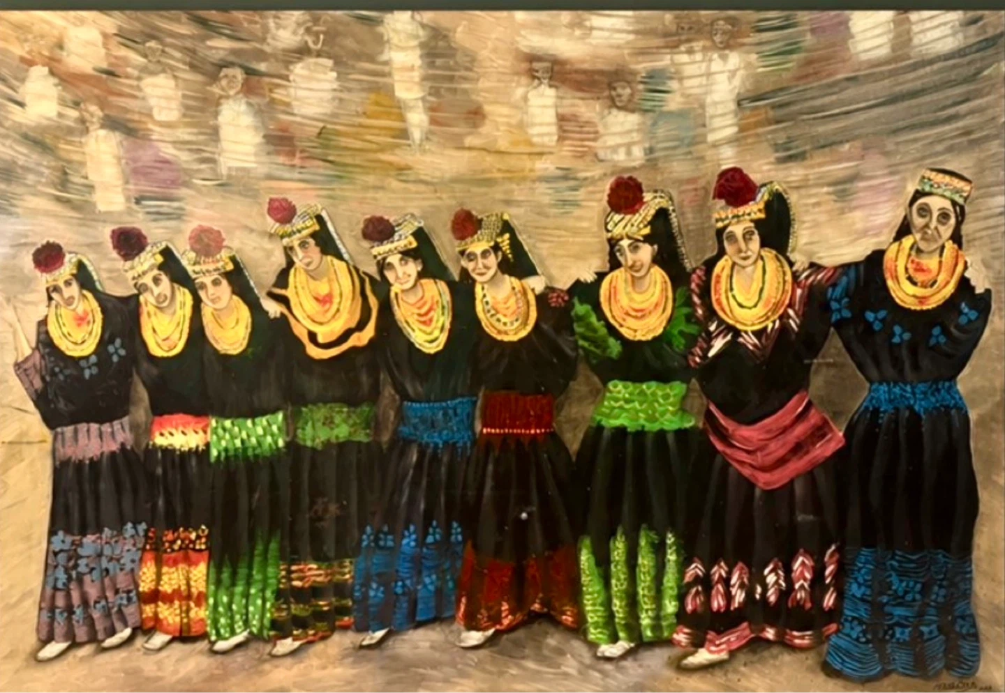 Original Painting of Kailashi Women Dancing - photo 2