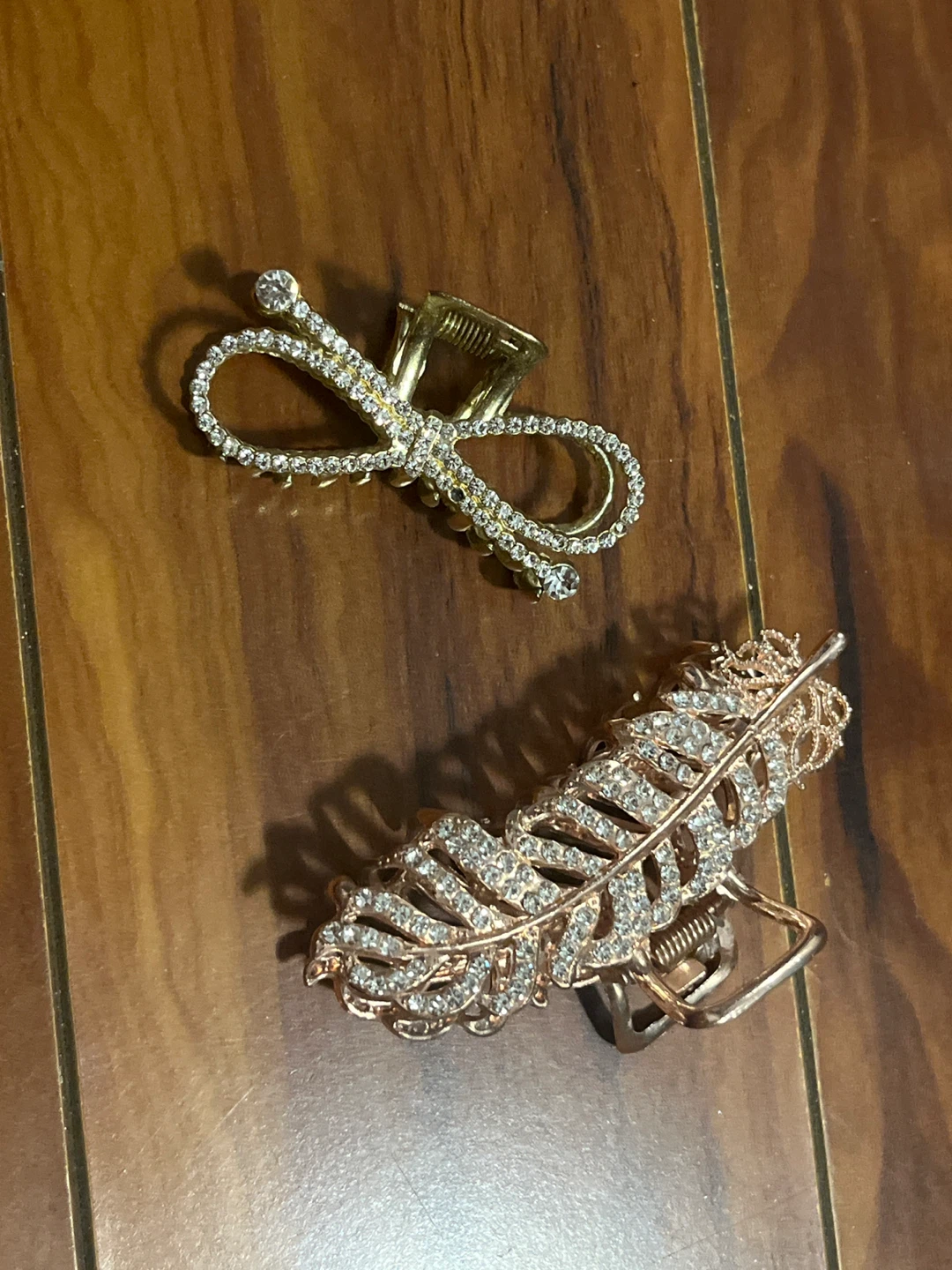 Rhinestone Hair Claw Clips - Bow & Feather Designs