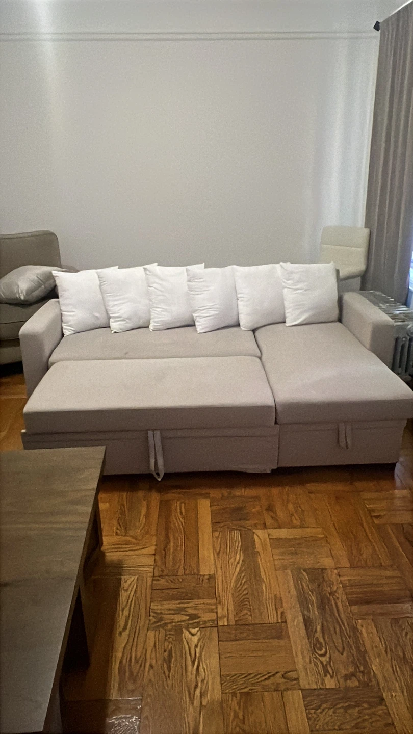 Light Beige Sectional Sofa with Storage Chaise - photo 3