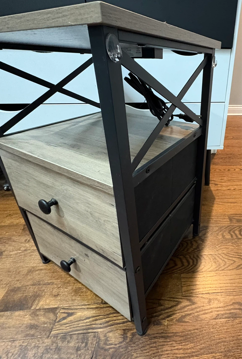 Nightstand with 2 Drawers and Power Outlet - photo 2
