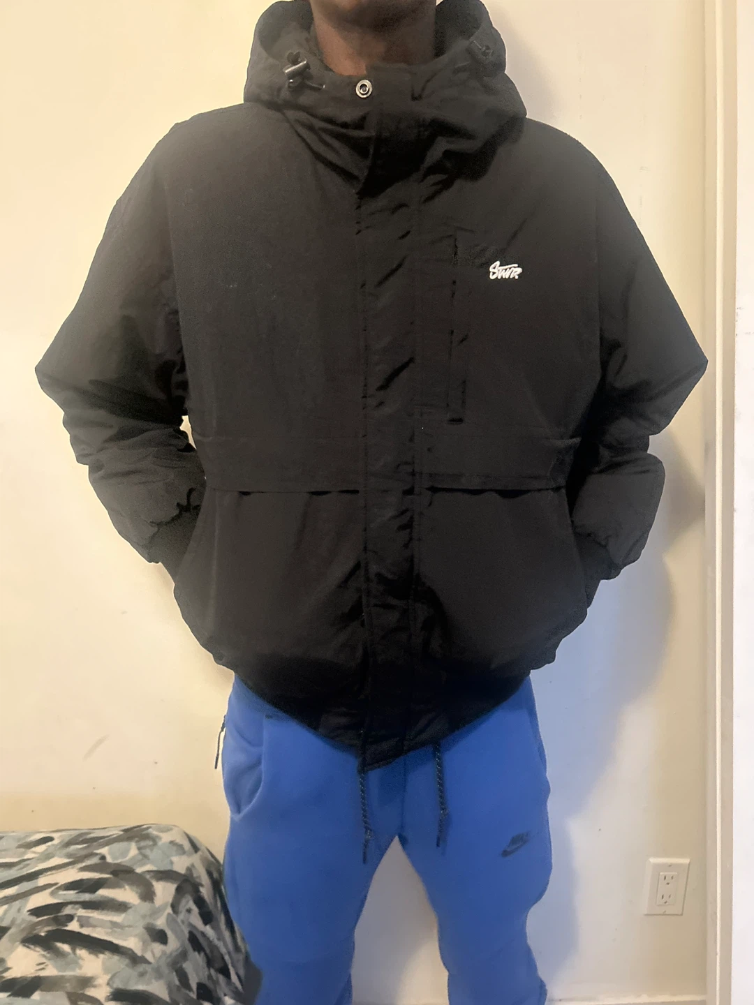 Black SNWR Puffer Jacket