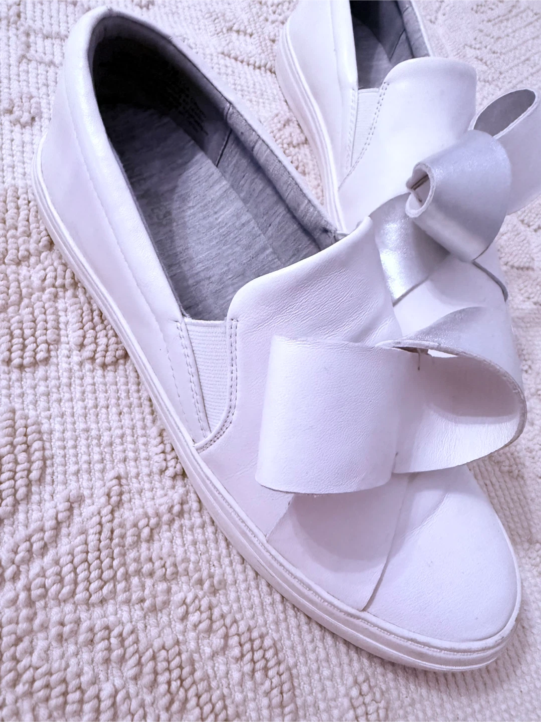 Nine West White Slip-On Sneakers with Bow - photo 3