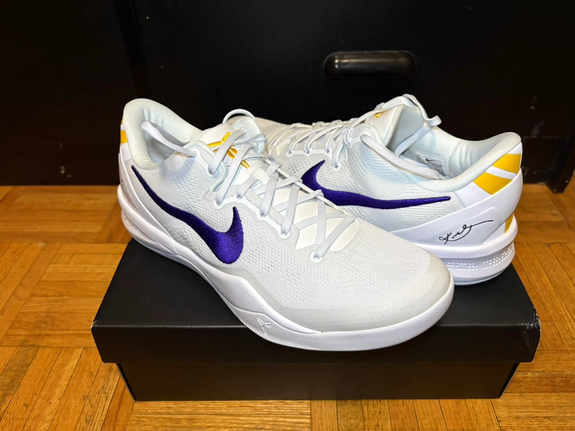 Nike Kobe VIII Protro White Purple Gold Sneakers
