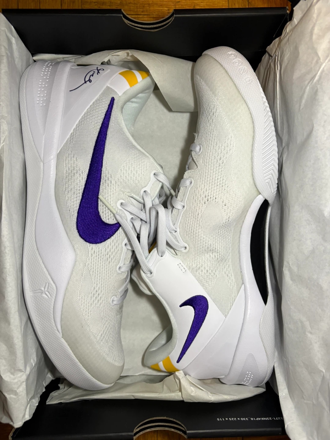 Nike Kobe VIII Protro White Purple Gold Sneakers - photo 2