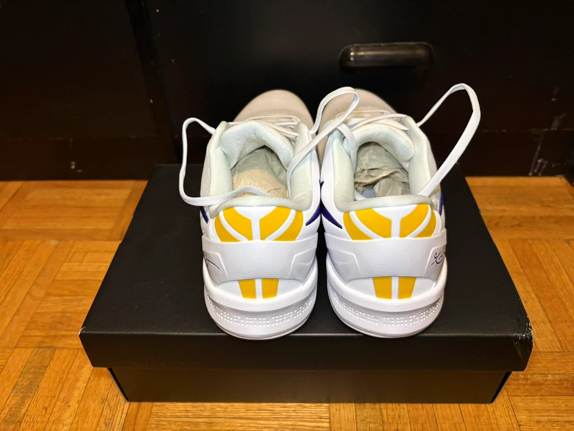 Nike Kobe VIII Protro White Purple Gold Sneakers - photo 3