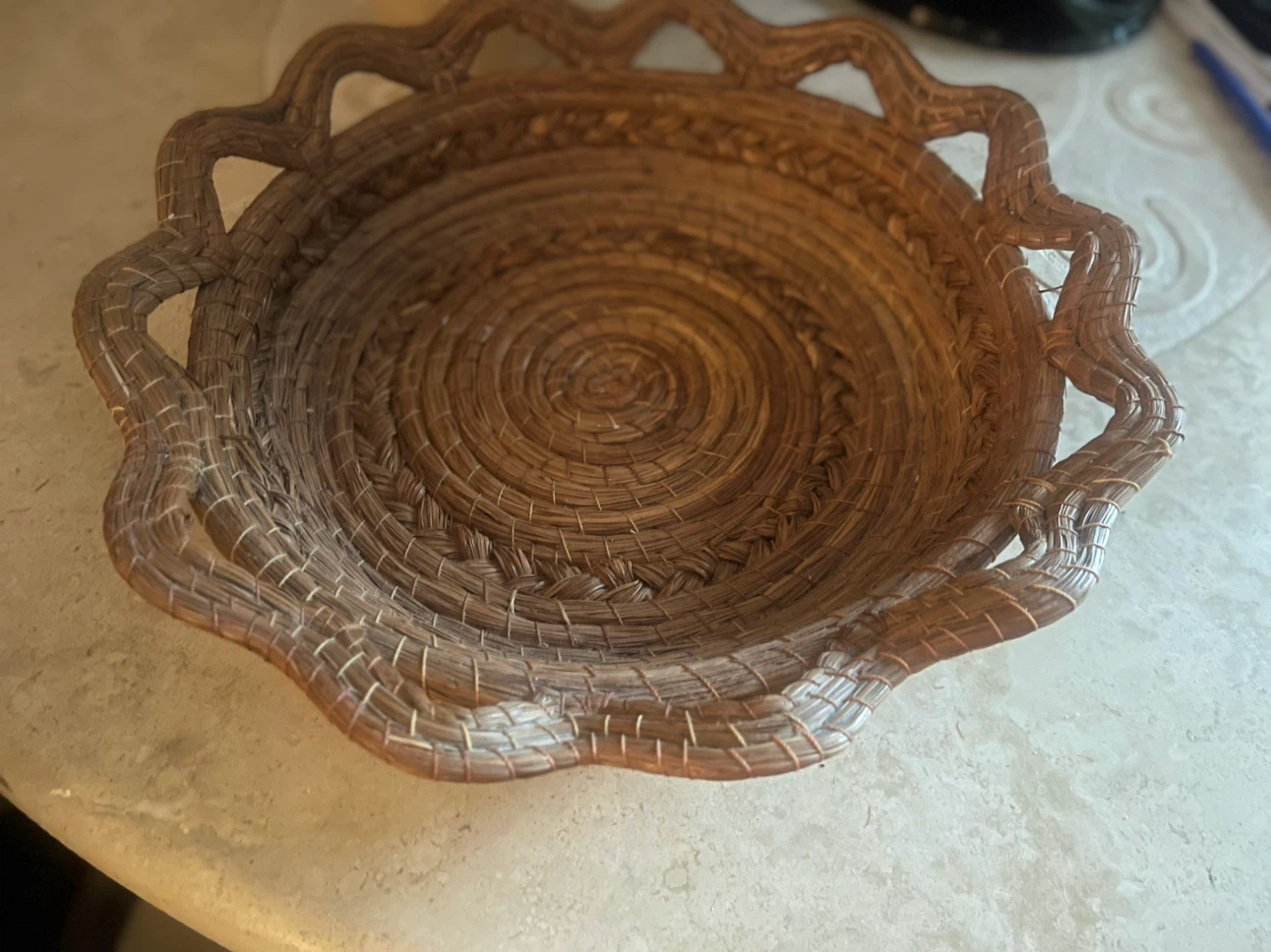 Handwoven Pine Needle Basket Bowl