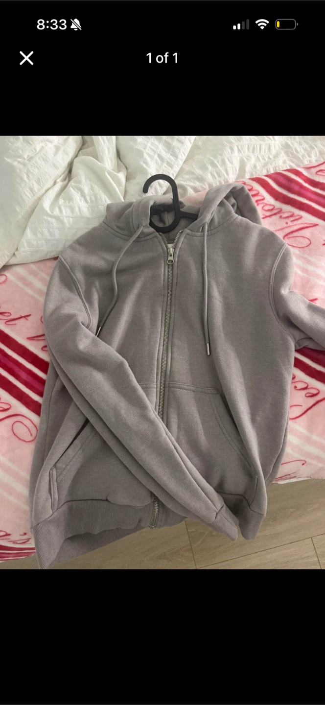 Grey zip-up hoodie