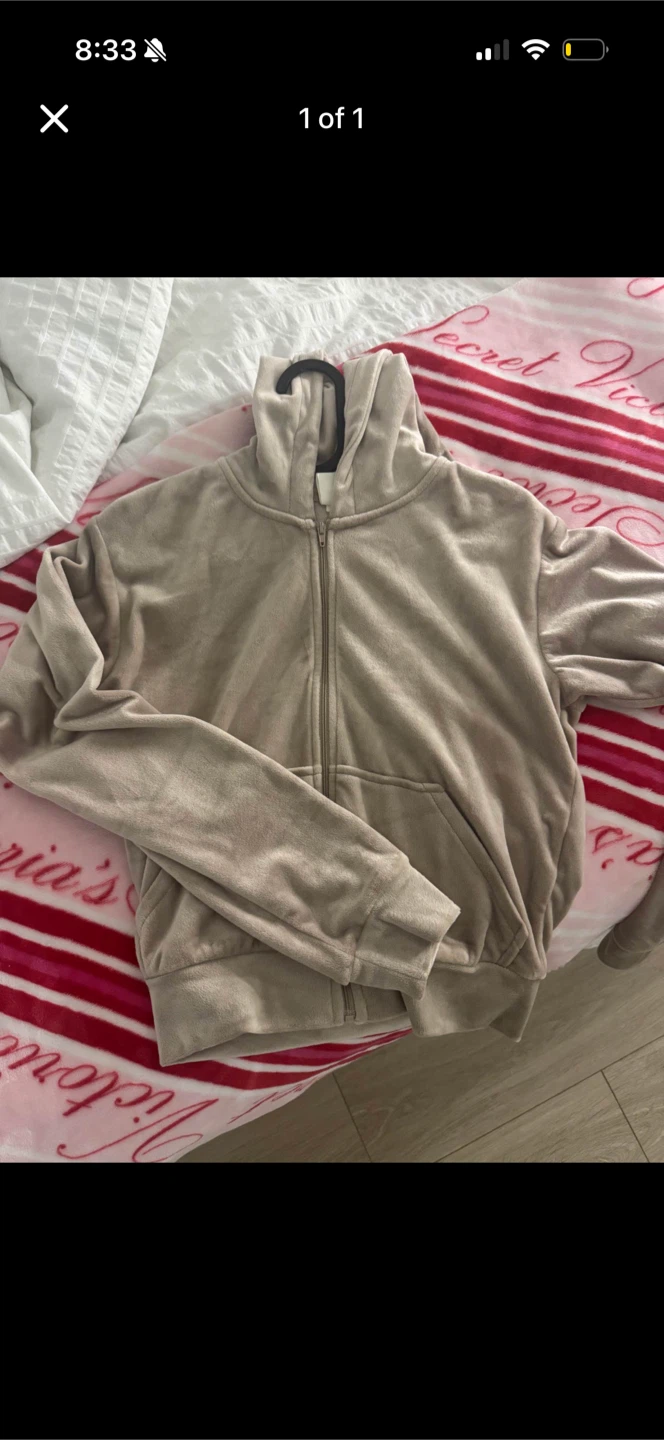 Velour Zip-Up Hoodie