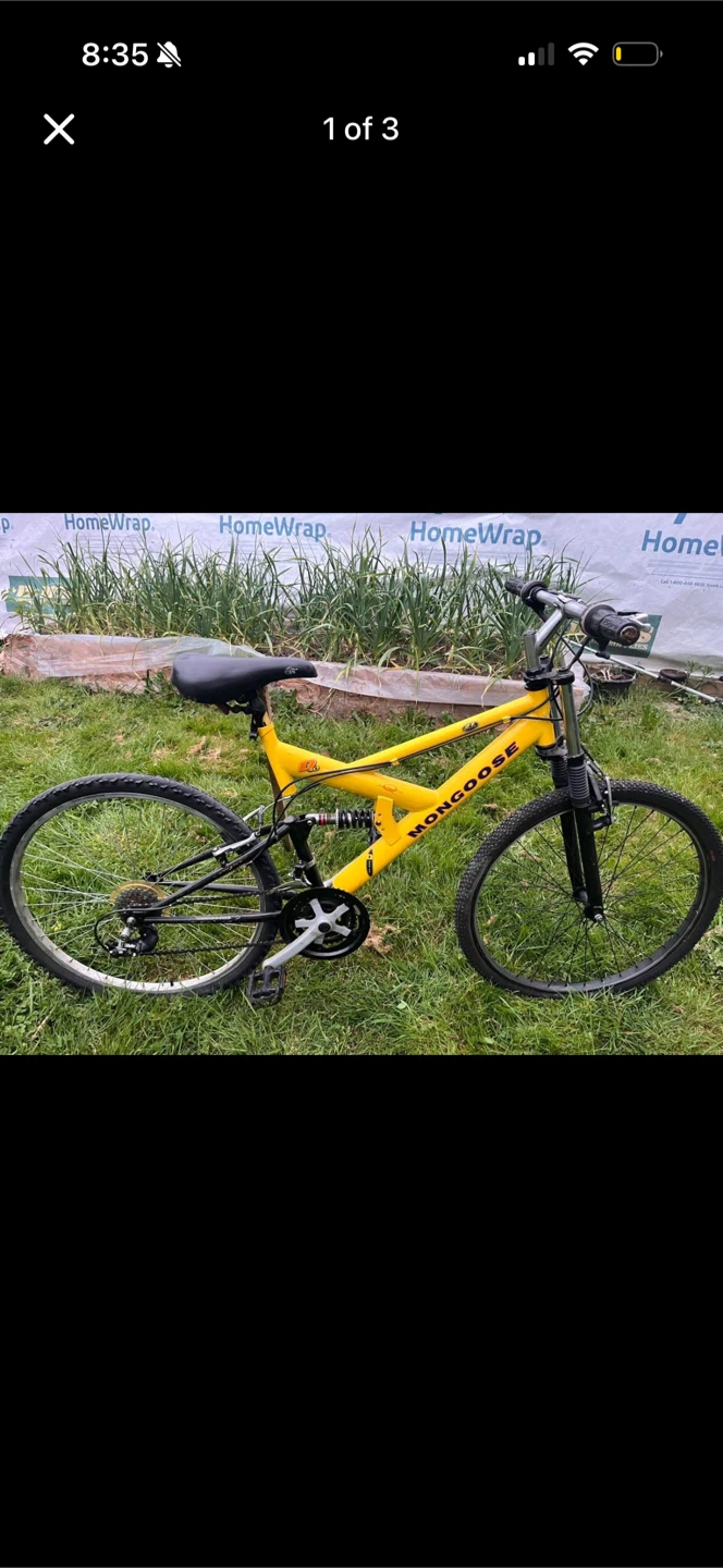 Yellow Mongoose Full Suspension Mountain Bike