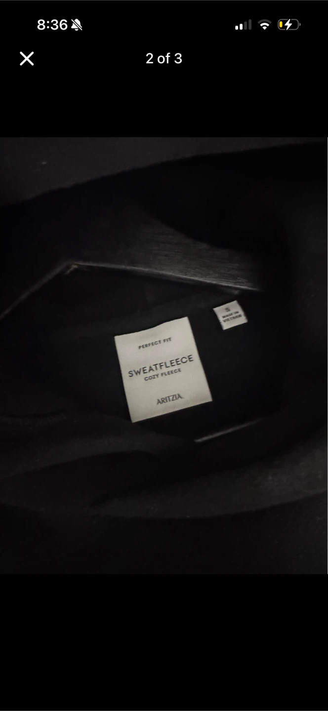 Aritzia Black Cozy Fleece Sweatshirt Hoodie - photo 2