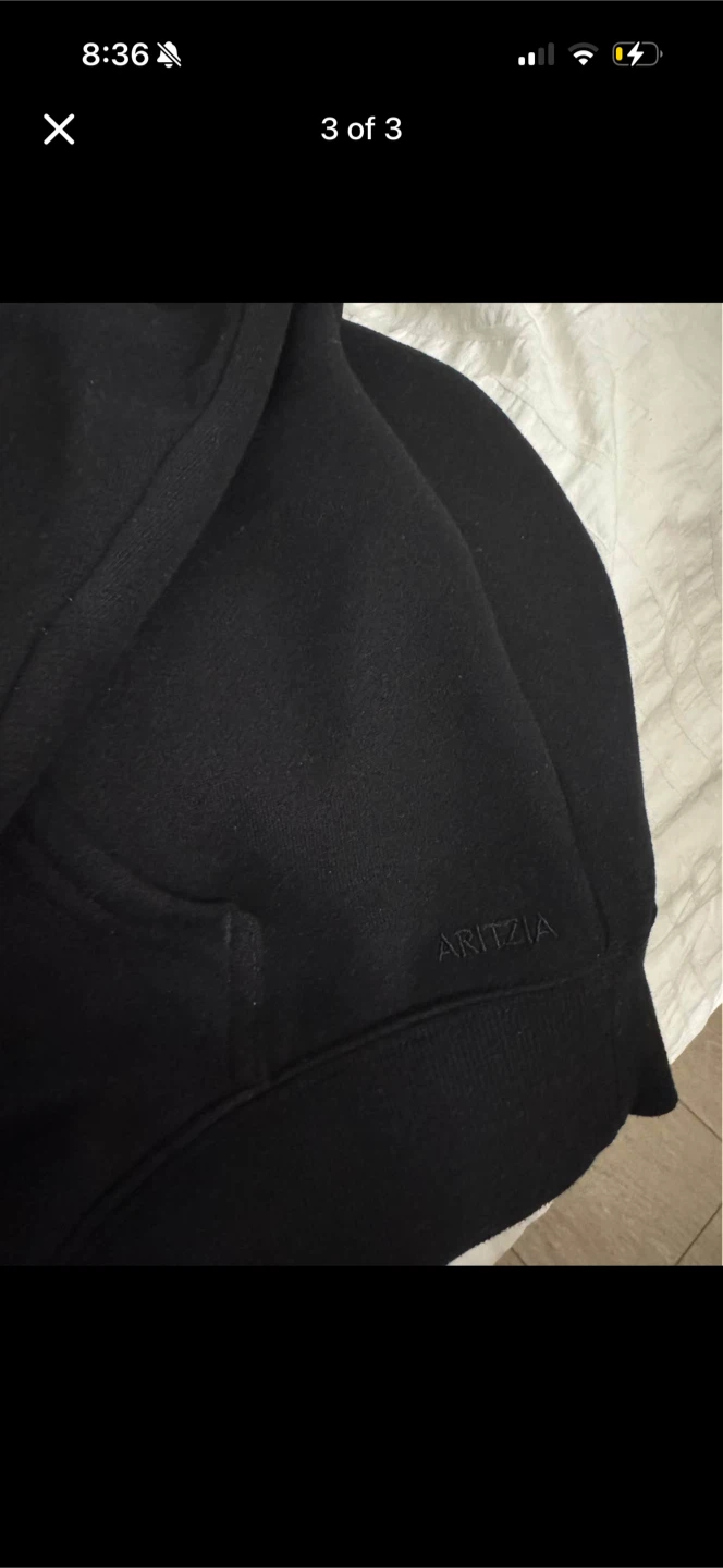 Aritzia Black Cozy Fleece Sweatshirt Hoodie - photo 3
