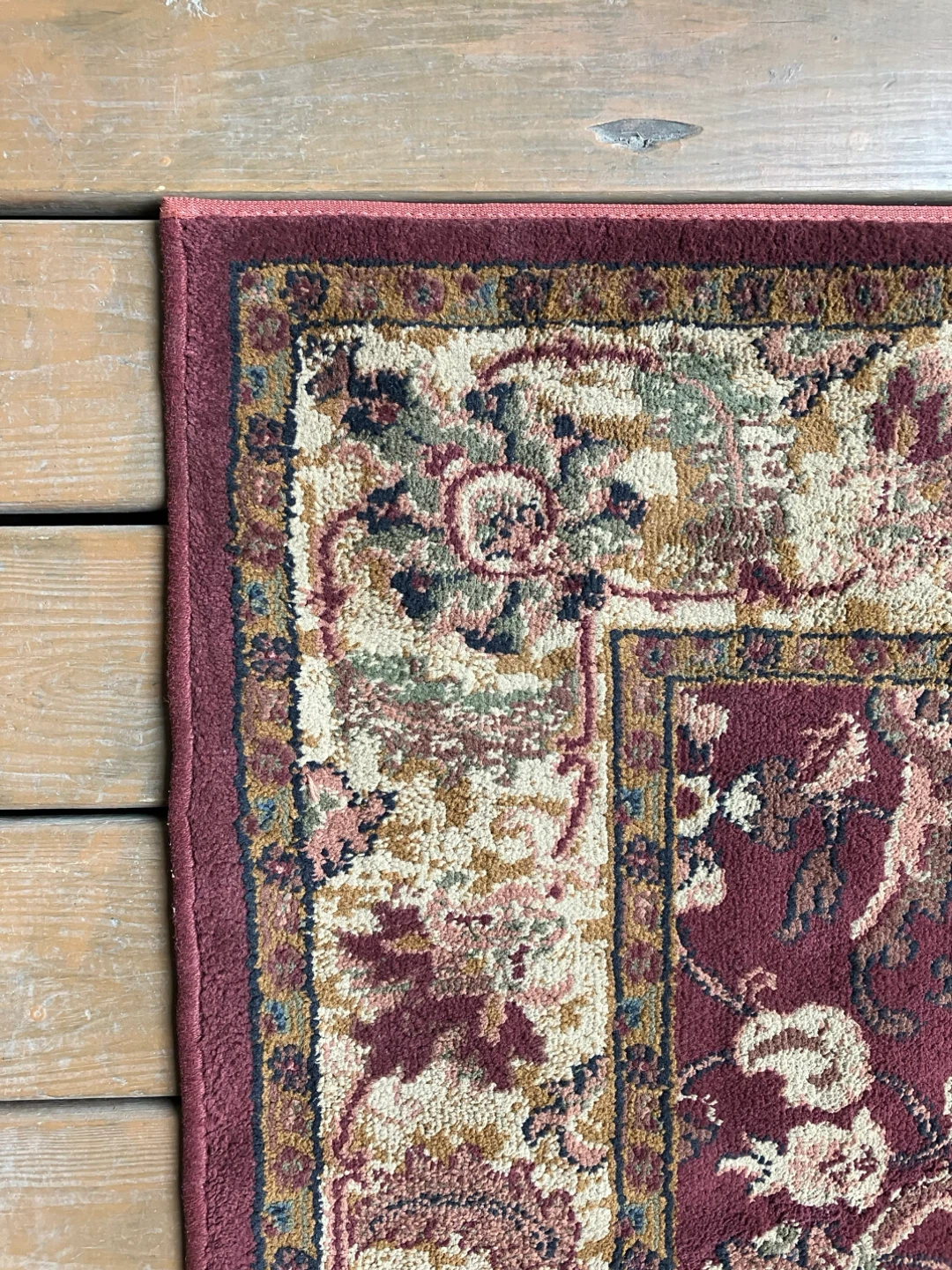 Vintage Burgundy Throw Rug - 64” x 36” - photo 4