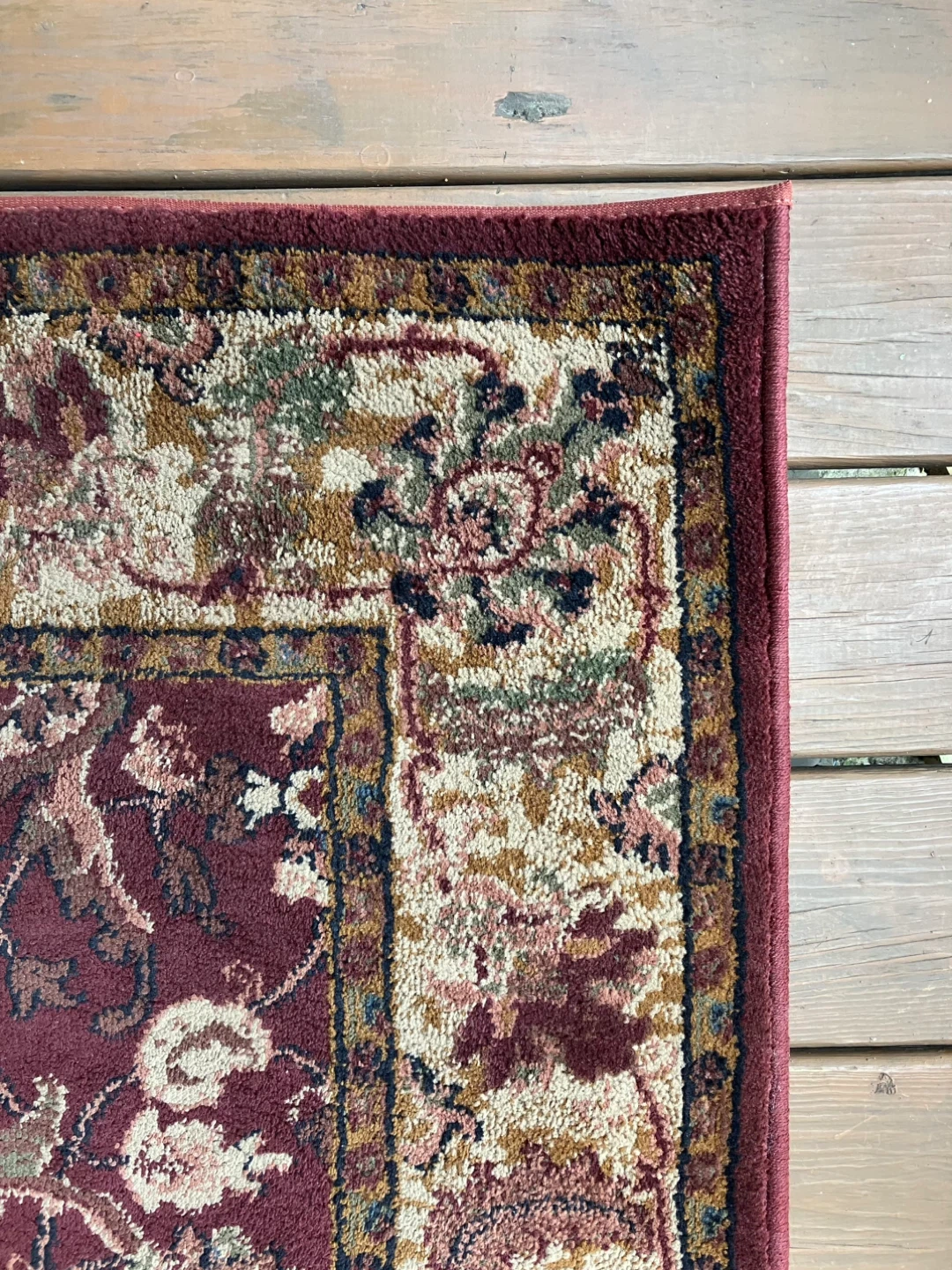 Vintage Burgundy Throw Rug - 64” x 36” - photo 5