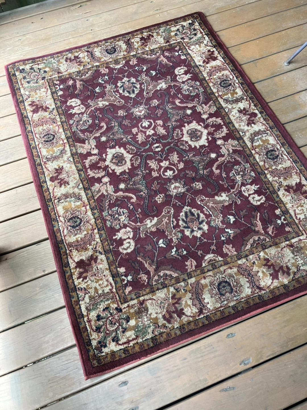 Vintage Burgundy Throw Rug - 64” x 36” - photo 3