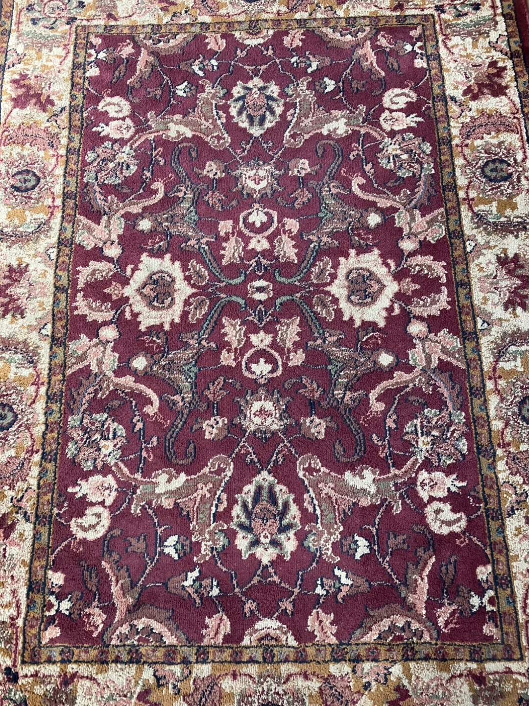 Vintage Burgundy Throw Rug - 64” x 36” - photo 2