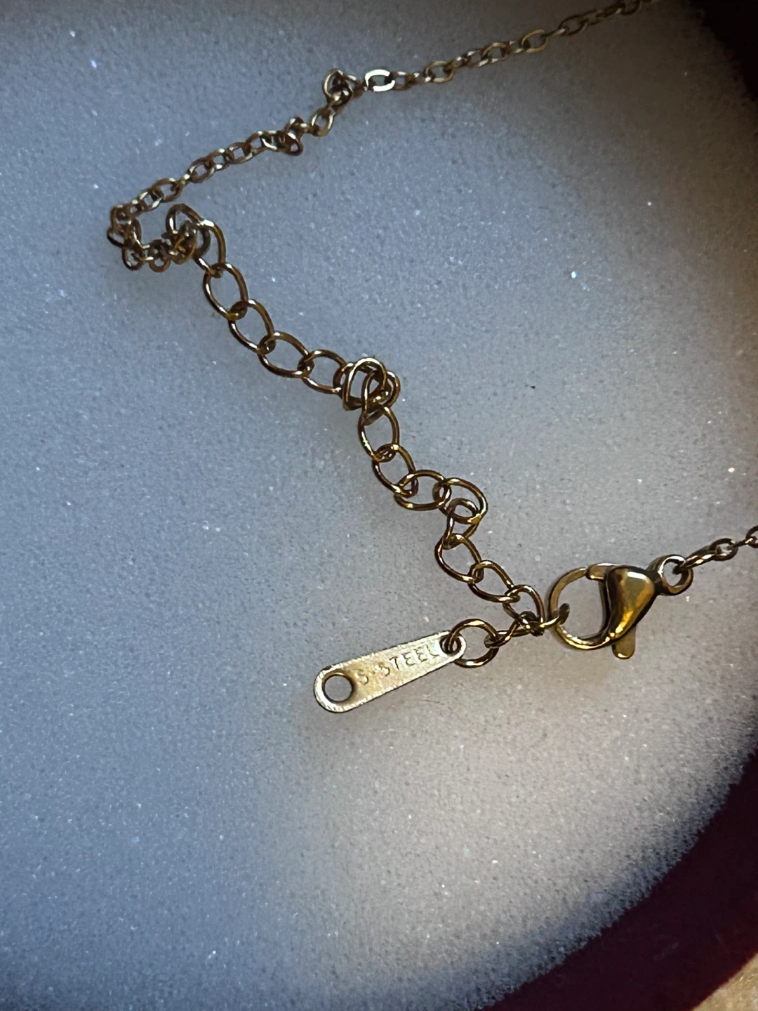 Gold-tone Necklace with Square Crystal Pendant - photo 2