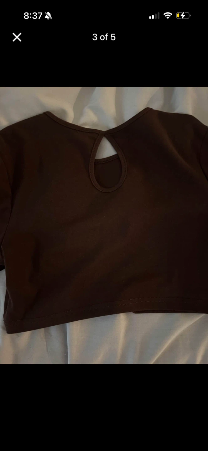 SHEIN Brown 'HONEY' Rhinestone Crop Top - photo 3