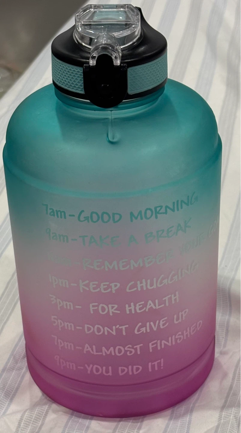 Large Motivational Water Bottle with Straw