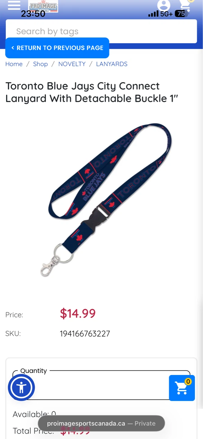 Toronto Blue Jays City Connect Lanyard With Detachable Buckle 1" - photo 4
