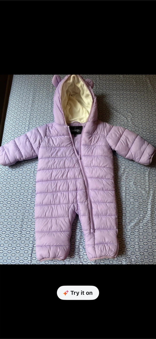 George. Lavender Puffer Snowsuit with Hood