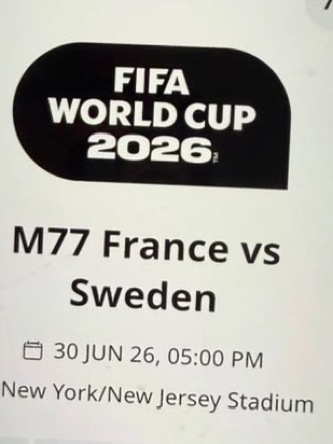 FIFA WORLD CUP Game  FRA V SWE 6/30 NY/NJ