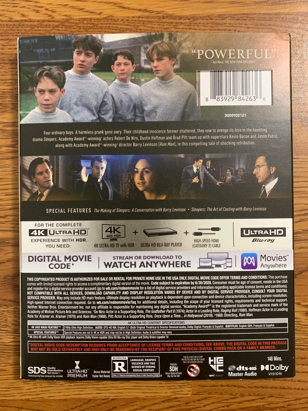 Sleepers (30th Anniversary Edition) UHD-BD - photo 2