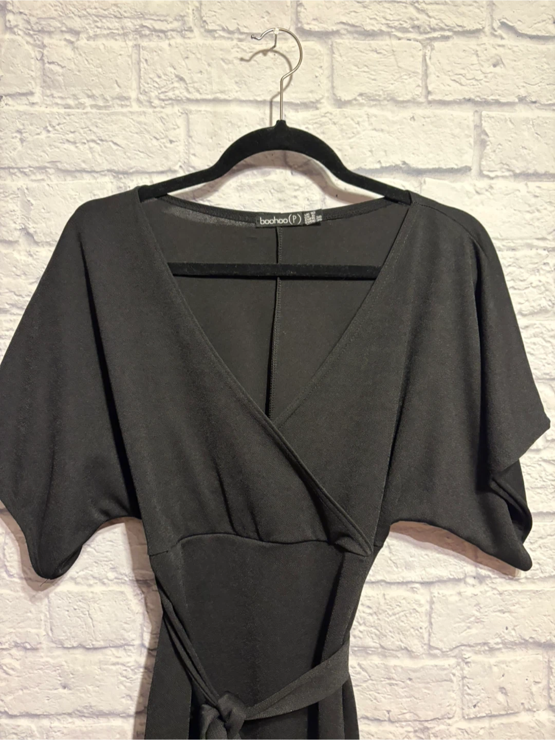 Boohoo Black Wrap Dress Size 6 Petite - photo 3