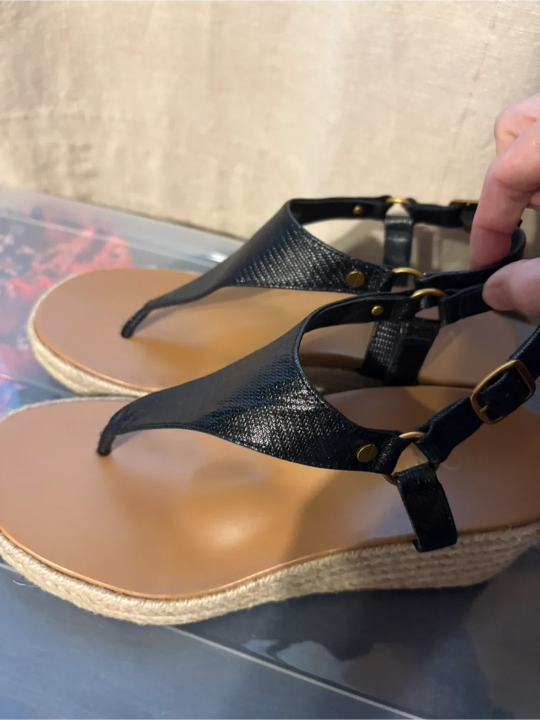New Vionic Black Espadrille Wedge Sandals - photo 2