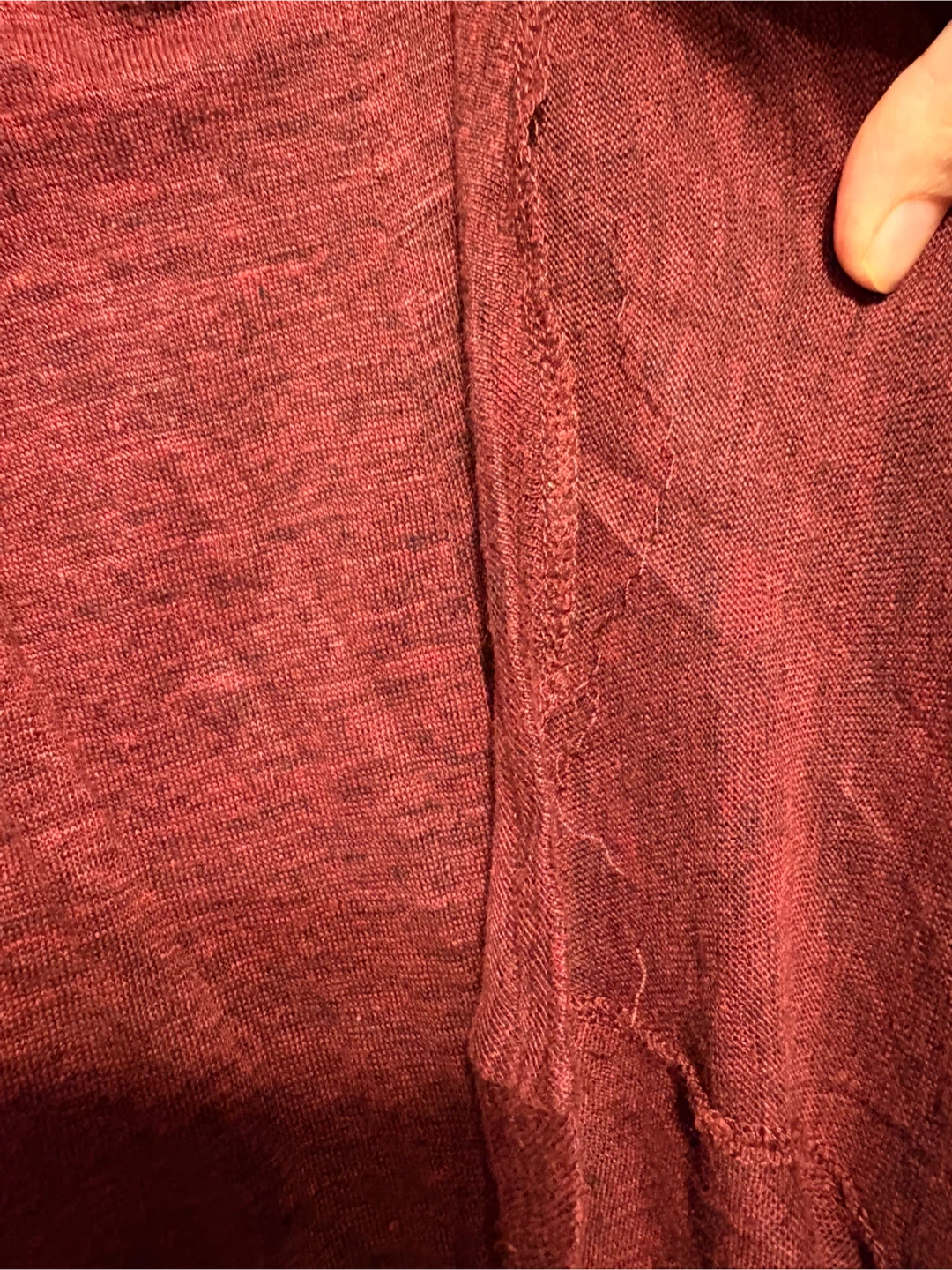 IRO Marled Burgandy V-Neck Knotted T-Shirt Small - photo 4