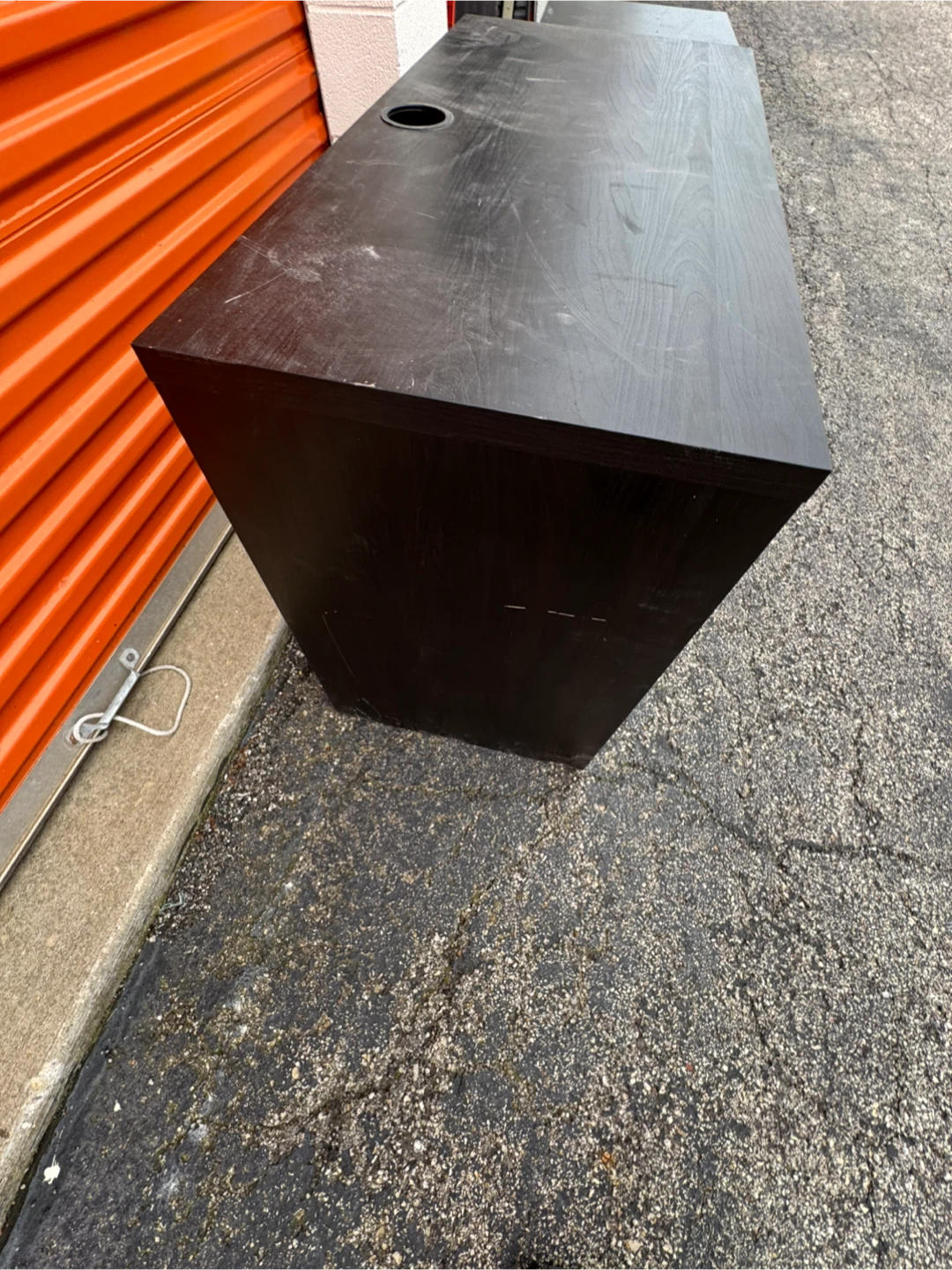 Black Desk with File Cabinet - photo 4