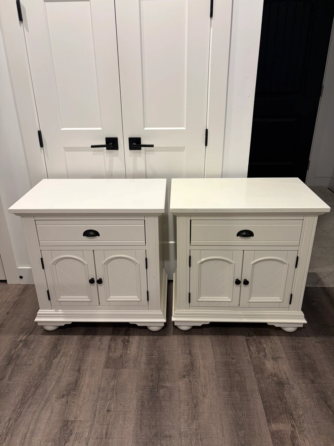 Pair of The Brick nightstands