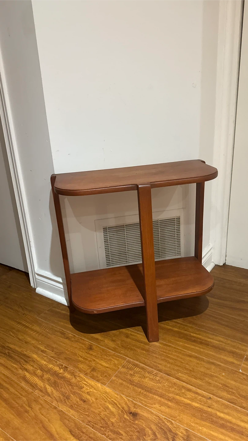 Wooden Side Table with Two Shelves