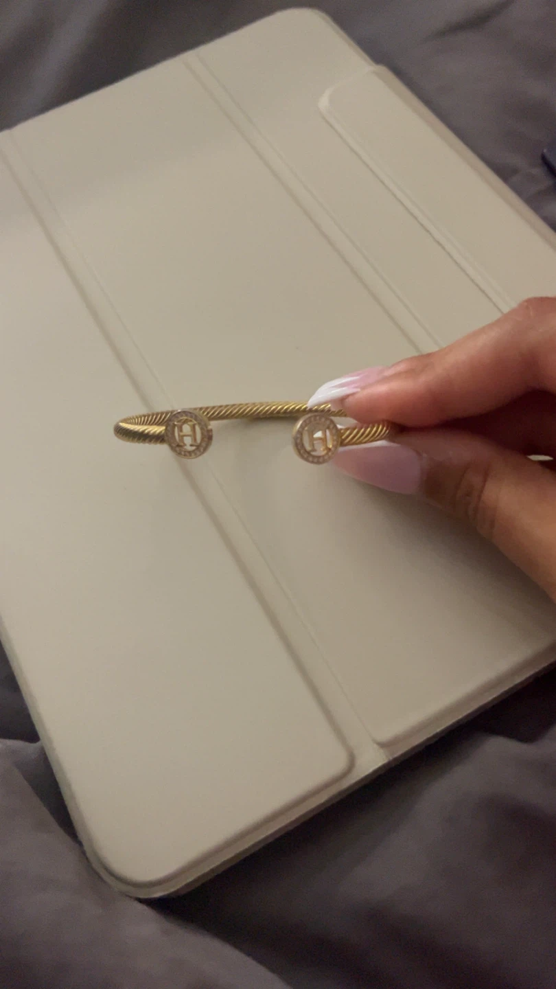Gold Tone Cable Hermes’ Bangle Bracelet