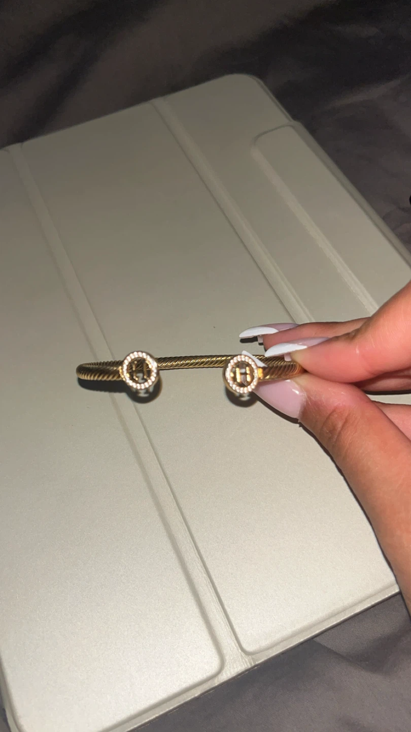 Gold Tone Cable Hermes’ Bangle Bracelet - photo 3