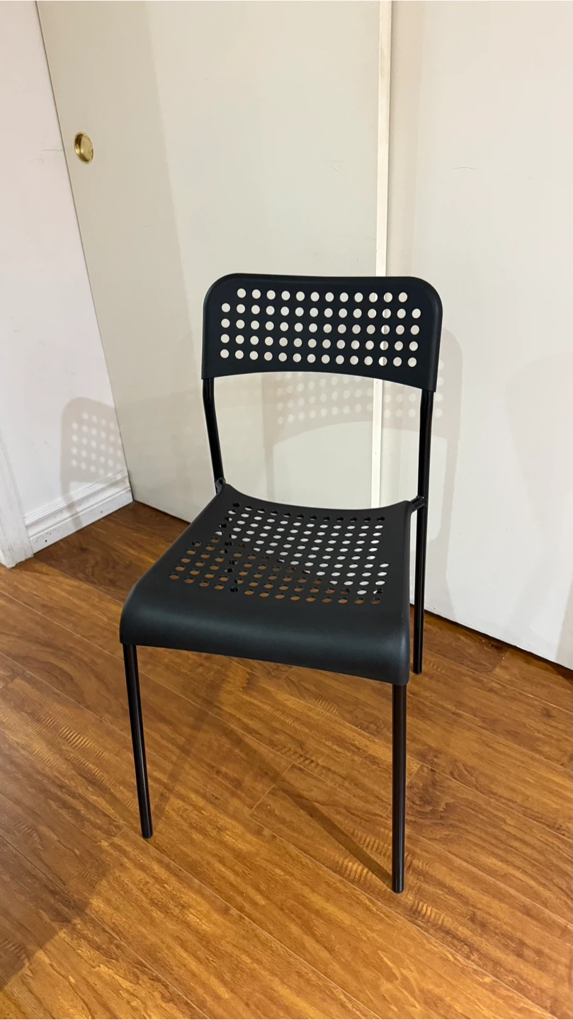 Set of 2 Black Chairs with Grey Cushions - photo 4