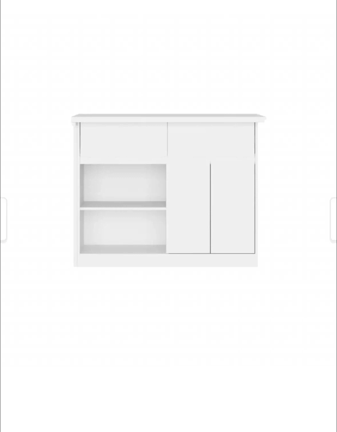 Brand New White Kitchen Island with Extendable Tabletop - photo 2