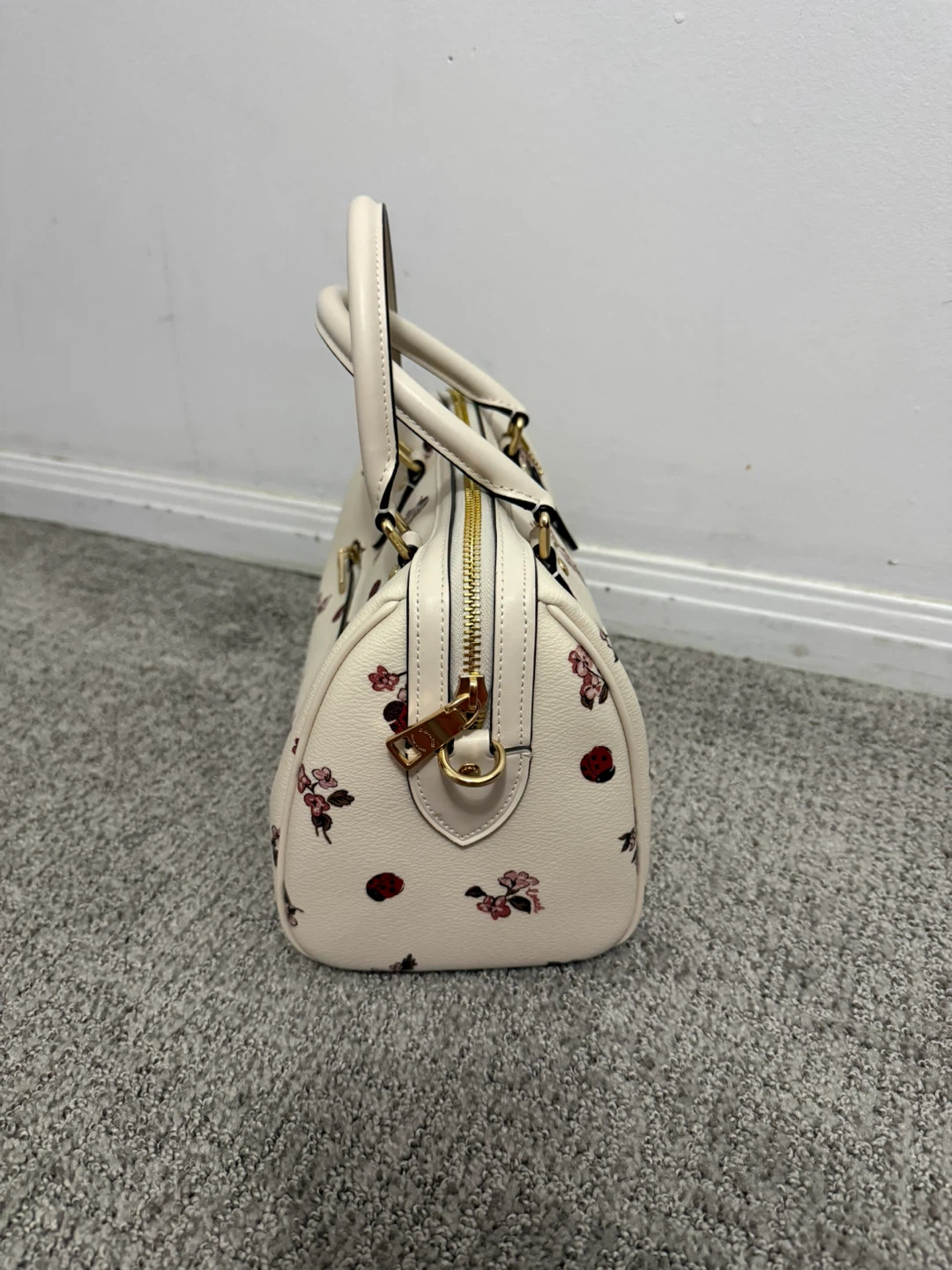 COACH Rowan Satchel Ladybug Floral Print Crossbody Bag Chalk - photo 2