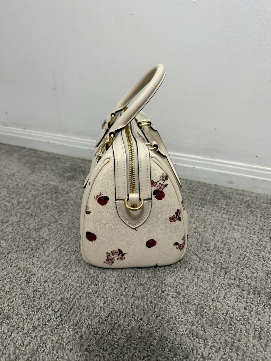COACH Rowan Satchel Ladybug Floral Print Crossbody Bag Chalk - photo 4