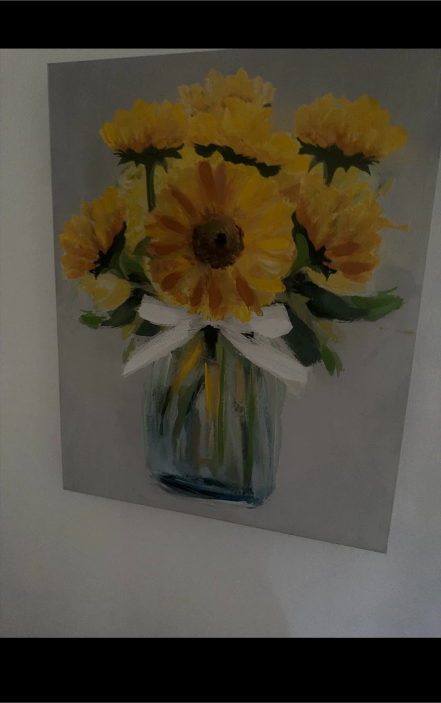 Painting of Sunflowers in a Vase